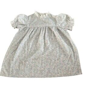 Vintage HADDAD BROTHERS Girls Blue Floral PRARIE DRESS MADE IN USA-Size 2T? Read